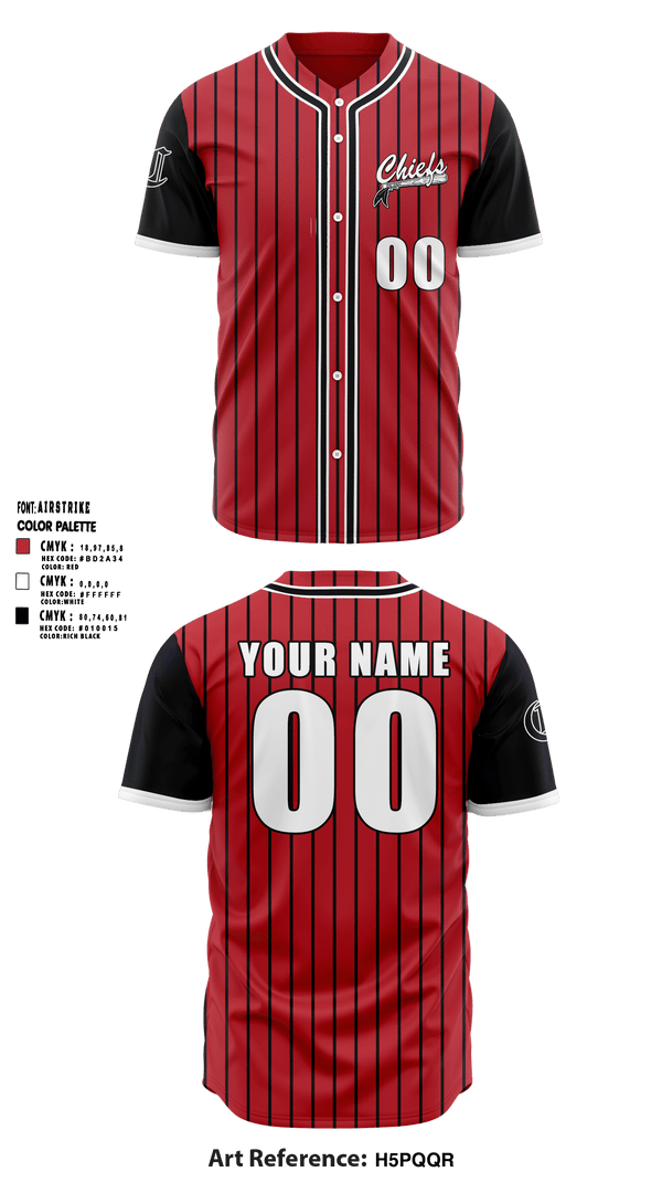 Full Button Baseball Jersey, Chiefs, Baseball, Teamtime, Team time, sublimation, custom sports apparel, team uniforms, spirit wear, spiritwear, sports uniforms, custom shirts, team store, custom team store, fundraiser sports, apparel fundraiser