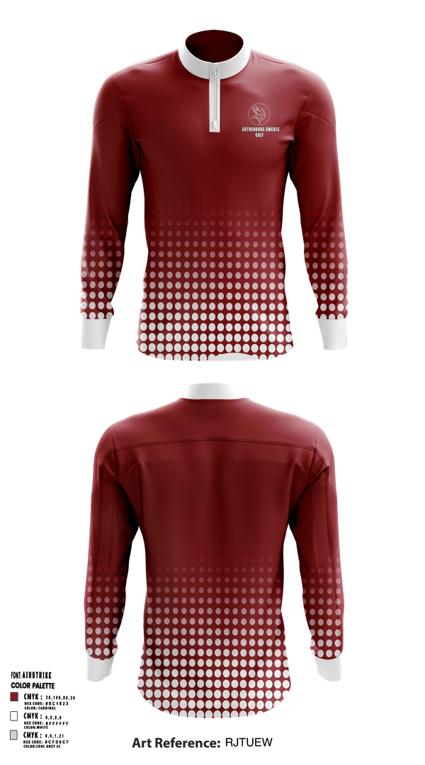 Quarter Zip Jacket, Gothenburg Swedes Golf, Golf, Teamtime, Team time, sublimation, custom sports apparel, team uniforms, spirit wear, spiritwear, sports uniforms, custom shirts, team store, custom team store, fundraiser sports, apparel fundraiser