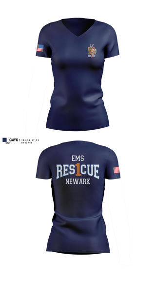 Womens Short Sleeve Vneck Shirt, University Hospital EMS Rescue, EMS/EMT, Teamtime, Team time, sublimation, custom sports apparel, team uniforms, spirit wear, spiritwear, sports uniforms, custom shirts, team store, custom team store, fundraiser sports, apparel fundraiser