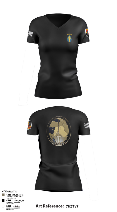 5th Special Forces Group 48922041 Women's Short Sleeve V-neck Shirt - 3
