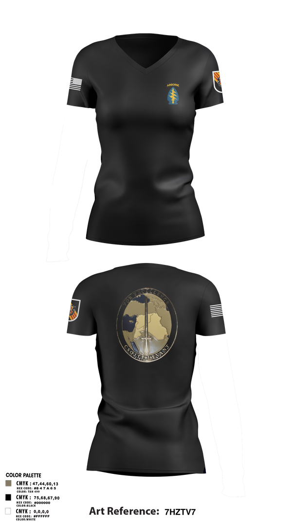 Womens Short Sleeve Vneck Shirt, 5th Special Forces Group, , Teamtime, Team time, sublimation, custom sports apparel, team uniforms, spirit wear, spiritwear, sports uniforms, custom shirts, team store, custom team store, fundraiser sports, apparel fundraiser