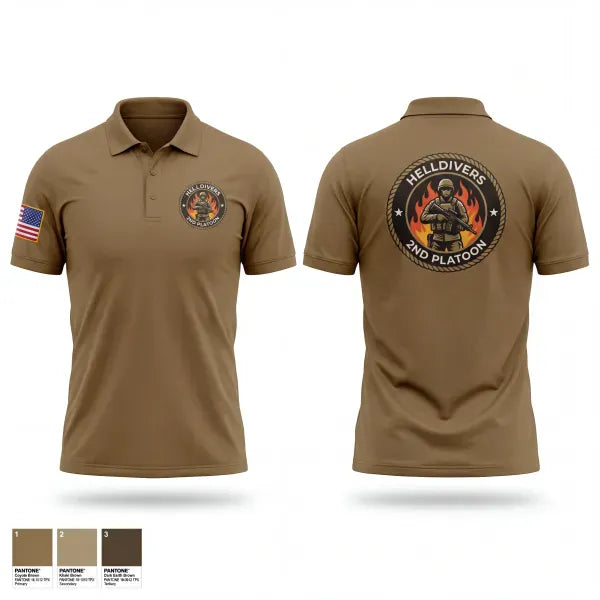 Short Sleeve Performance Polo, A Co, 3-60th, 2nd Platoon, Army, Teamtime, Team time, sublimation, custom sports apparel, team uniforms, spirit wear, spiritwear, sports uniforms, custom shirts, team store, custom team store, fundraiser sports, apparel fundraiser