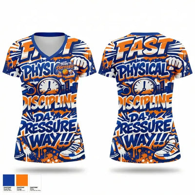 Team Pressure 74941384 Women's Short Sleeve V-neck Shirt - 1