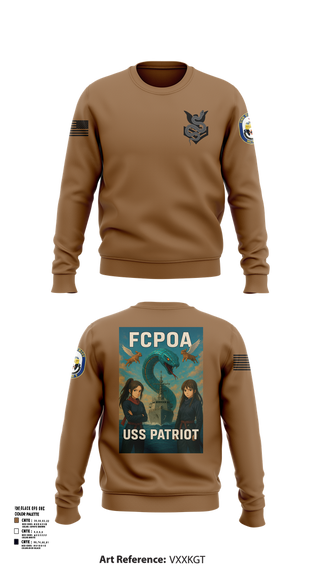Crew Neck Sweatshirt, USS PATRIOT FCPOA 2, Navy, Teamtime, Team time, sublimation, custom sports apparel, team uniforms, spirit wear, spiritwear, sports uniforms, custom shirts, team store, custom team store, fundraiser sports, apparel fundraiser