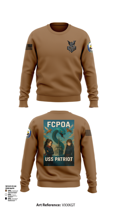 USS PATRIOT FCPOA Crew Neck Sweatshirt - 101