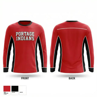 Long Sleeve Performance Shirt, Portage Indians, Men's Basketball, Teamtime, Team time, sublimation, custom sports apparel, team uniforms, spirit wear, spiritwear, sports uniforms, custom shirts, team store, custom team store, fundraiser sports, apparel fundraiser