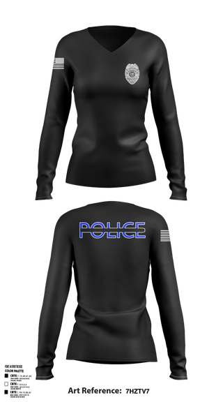 Womens Long Sleeve Vneck Shirt, Barbourville Police Department, Police, Teamtime, Team time, sublimation, custom sports apparel, team uniforms, spirit wear, spiritwear, sports uniforms, custom shirts, team store, custom team store, fundraiser sports, apparel fundraiser