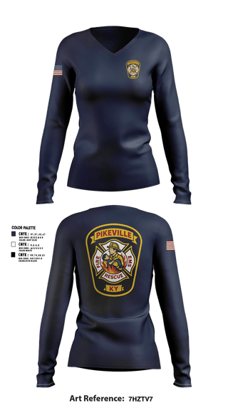 Womens Long Sleeve Vneck Shirt, PFD, Fire Department, Teamtime, Team time, sublimation, custom sports apparel, team uniforms, spirit wear, spiritwear, sports uniforms, custom shirts, team store, custom team store, fundraiser sports, apparel fundraiser