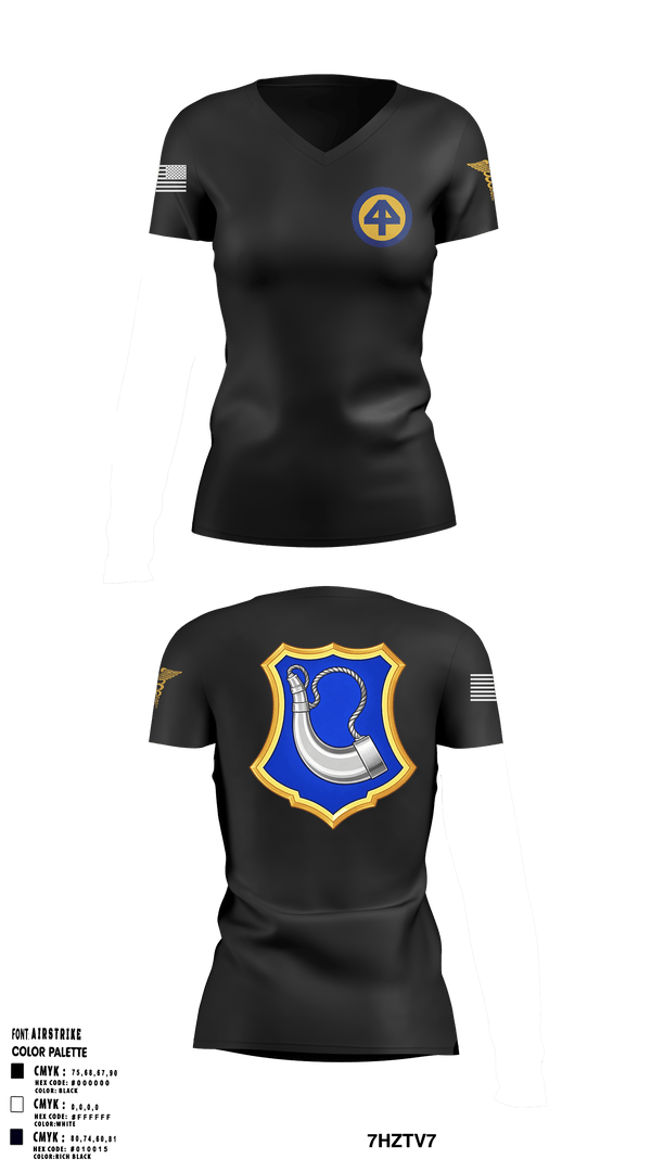 Womens Short Sleeve Vneck Shirt, HHC 1/181, National Guard, Teamtime, Team time, sublimation, custom sports apparel, team uniforms, spirit wear, spiritwear, sports uniforms, custom shirts, team store, custom team store, fundraiser sports, apparel fundraiser
