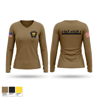 Womens Long Sleeve Vneck Shirt, Pride of Pa, Army, Teamtime, Team time, sublimation, custom sports apparel, team uniforms, spirit wear, spiritwear, sports uniforms, custom shirts, team store, custom team store, fundraiser sports, apparel fundraiser