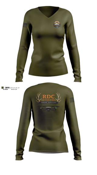 Womens Long Sleeve Vneck Shirt, RDC Outdoors, Police, Teamtime, Team time, sublimation, custom sports apparel, team uniforms, spirit wear, spiritwear, sports uniforms, custom shirts, team store, custom team store, fundraiser sports, apparel fundraiser