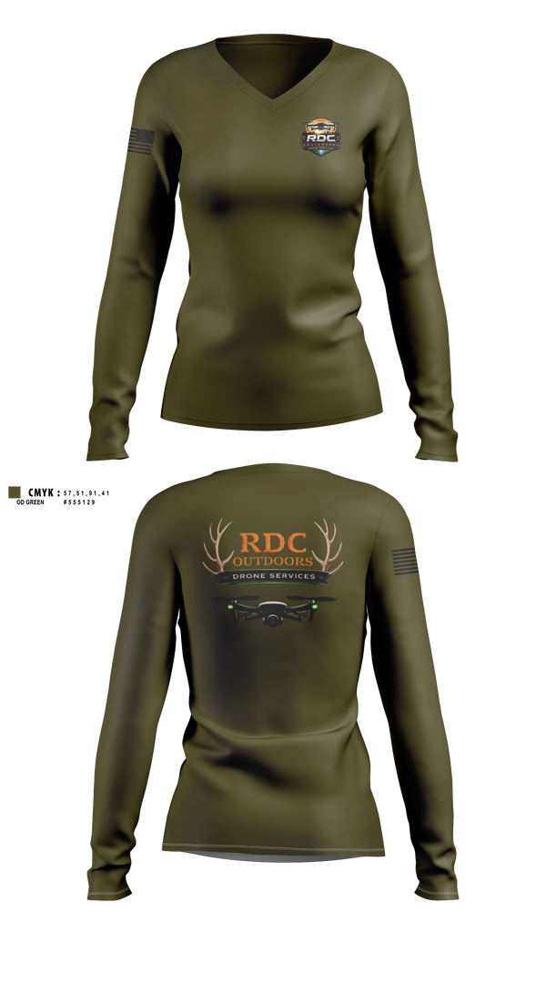 Womens Long Sleeve Vneck Shirt, RDC Outdoors, Police, Teamtime, Team time, sublimation, custom sports apparel, team uniforms, spirit wear, spiritwear, sports uniforms, custom shirts, team store, custom team store, fundraiser sports, apparel fundraiser