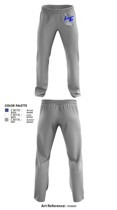 Lewis County High School Wrestling 76376643 Sweatpants - 1