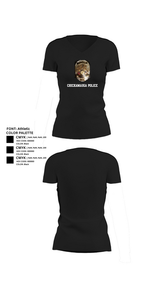 Womens Short Sleeve Vneck Shirt, Chickamauga Police, , Teamtime, Team time, sublimation, custom sports apparel, team uniforms, spirit wear, spiritwear, sports uniforms, custom shirts, team store, custom team store, fundraiser sports, apparel fundraiser