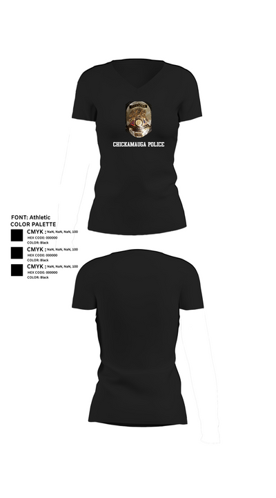 Chickamauga Police 51367773 Women's Short Sleeve V-neck Shirt - 23