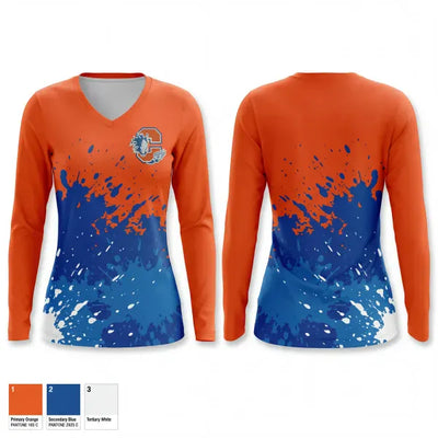 Chester Academy Track & Field 1825777 Women's Long Sleeve V-neck Shirt - 1