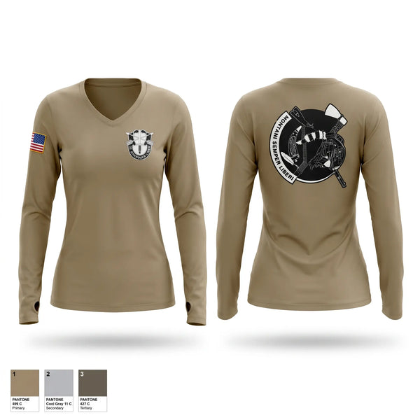 Womens Long Sleeve Vneck Shirt, 2/19 SFG (A), Army, Teamtime, Team time, sublimation, custom sports apparel, team uniforms, spirit wear, spiritwear, sports uniforms, custom shirts, team store, custom team store, fundraiser sports, apparel fundraiser