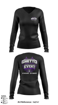 GHETTO SECURITY SERVICES Women's Long Sleeve V-neck Shirt - 5