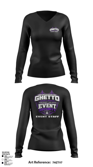 Womens Long Sleeve Vneck Shirt, GHETTO SECURITY SERVICES, , Teamtime, Team time, sublimation, custom sports apparel, team uniforms, spirit wear, spiritwear, sports uniforms, custom shirts, team store, custom team store, fundraiser sports, apparel fundraiser