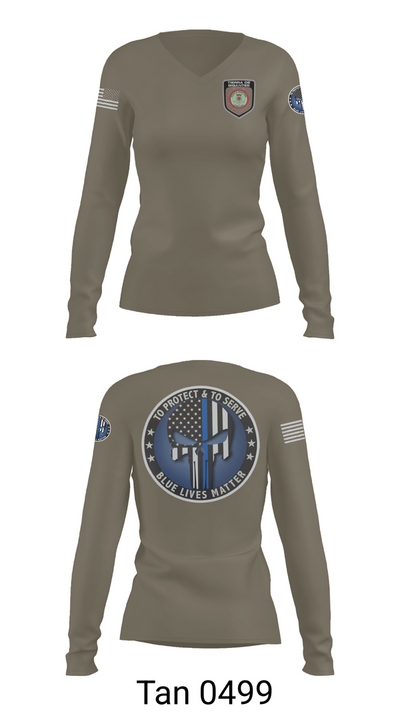 Policía Municipal de Carolina 96327149 Women's Long Sleeve V-neck Shirt - 73