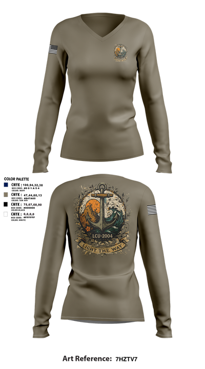 LCU-2004 59546896 Women's Long Sleeve V-neck Shirt - 13
