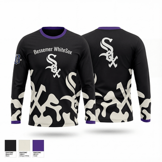 Long Sleeve Performance Shirt, Bessemer WhiteSox, Baseball, Teamtime, Team time, sublimation, custom sports apparel, team uniforms, spirit wear, spiritwear, sports uniforms, custom shirts, team store, custom team store, fundraiser sports, apparel fundraiser