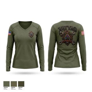 Womens Long Sleeve Vneck Shirt, 3D AABN, Marines, Teamtime, Team time, sublimation, custom sports apparel, team uniforms, spirit wear, spiritwear, sports uniforms, custom shirts, team store, custom team store, fundraiser sports, apparel fundraiser