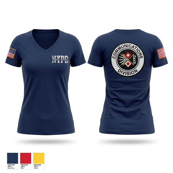Womens Short Sleeve Vneck Shirt, Communication Division, Police, Teamtime, Team time, sublimation, custom sports apparel, team uniforms, spirit wear, spiritwear, sports uniforms, custom shirts, team store, custom team store, fundraiser sports, apparel fundraiser