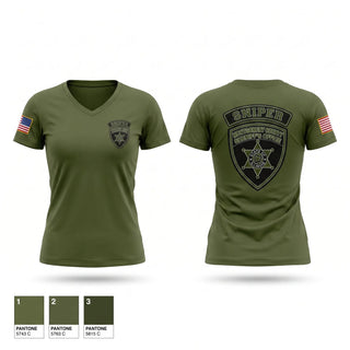 Womens Short Sleeve Vneck Shirt, Montgomery County Sheriff’s Office, Police, Teamtime, Team time, sublimation, custom sports apparel, team uniforms, spirit wear, spiritwear, sports uniforms, custom shirts, team store, custom team store, fundraiser sports, apparel fundraiser