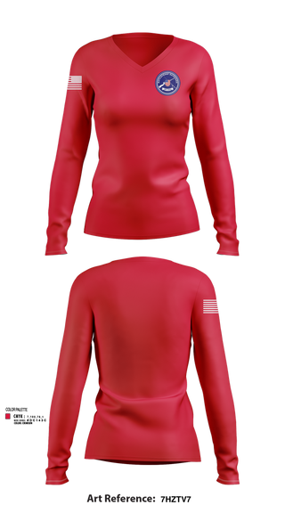 Womens Long Sleeve Vneck Shirt, Battlefront Outdoors, , Teamtime, Team time, sublimation, custom sports apparel, team uniforms, spirit wear, spiritwear, sports uniforms, custom shirts, team store, custom team store, fundraiser sports, apparel fundraiser