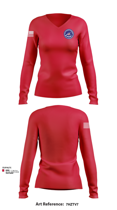 Battlefront Outdoors 9181915 Women's Long Sleeve V-neck Shirt - 102