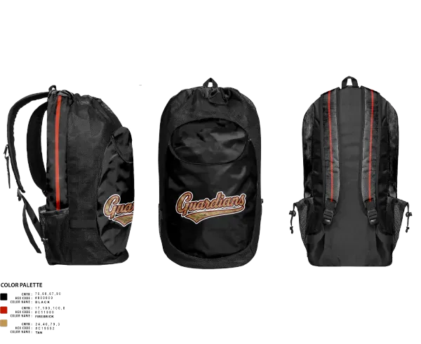 Gear Bag, Guardians Baseball, Baseball, Teamtime, Team time, sublimation, custom sports apparel, team uniforms, spirit wear, spiritwear, sports uniforms, custom shirts, team store, custom team store, fundraiser sports, apparel fundraiser