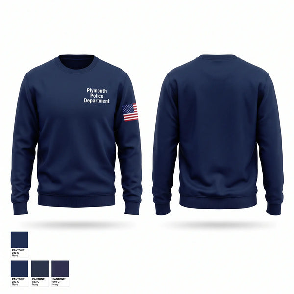 Crew Neck Sweatshirt, Plymouth Police Department, Police, Teamtime, Team time, sublimation, custom sports apparel, team uniforms, spirit wear, spiritwear, sports uniforms, custom shirts, team store, custom team store, fundraiser sports, apparel fundraiser