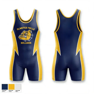Wrestling Singlet, Olmsted Falls Bulldogs, Wrestling, Teamtime, Team time, sublimation, custom sports apparel, team uniforms, spirit wear, spiritwear, sports uniforms, custom shirts, team store, custom team store, fundraiser sports, apparel fundraiser