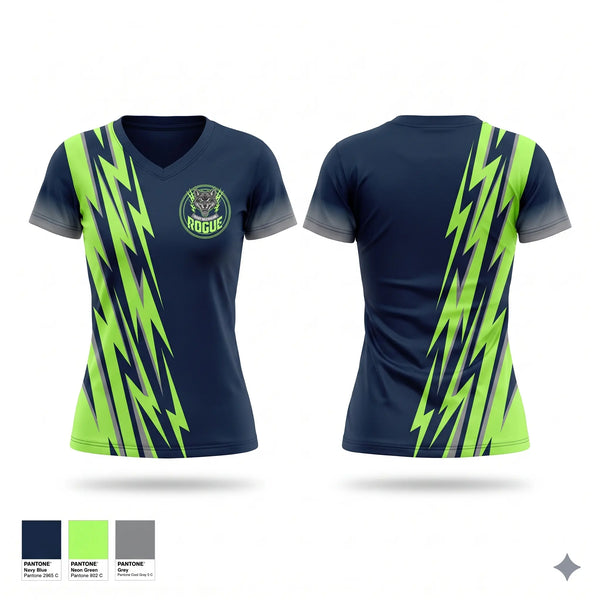 Womens Short Sleeve Vneck Shirt, West Michigan Rogue, Men's Basketball, Teamtime, Team time, sublimation, custom sports apparel, team uniforms, spirit wear, spiritwear, sports uniforms, custom shirts, team store, custom team store, fundraiser sports, apparel fundraiser