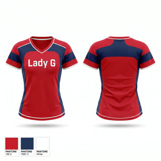 Womens Short Sleeve Vneck Shirt, Lady G, Softball, Teamtime, Team time, sublimation, custom sports apparel, team uniforms, spirit wear, spiritwear, sports uniforms, custom shirts, team store, custom team store, fundraiser sports, apparel fundraiser
