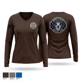 Womens Long Sleeve Vneck Shirt, JSO K9, Police, Teamtime, Team time, sublimation, custom sports apparel, team uniforms, spirit wear, spiritwear, sports uniforms, custom shirts, team store, custom team store, fundraiser sports, apparel fundraiser