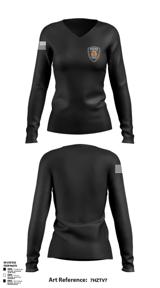 Womens Long Sleeve Vneck Shirt, HOPDHoricon Police Department, Police, Teamtime, Team time, sublimation, custom sports apparel, team uniforms, spirit wear, spiritwear, sports uniforms, custom shirts, team store, custom team store, fundraiser sports, apparel fundraiser