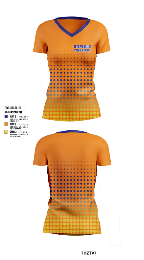 Womens Short Sleeve Vneck Shirt, Skydive Dallas Pajama Party, Water Polo, Teamtime, Team time, sublimation, custom sports apparel, team uniforms, spirit wear, spiritwear, sports uniforms, custom shirts, team store, custom team store, fundraiser sports, apparel fundraiser
