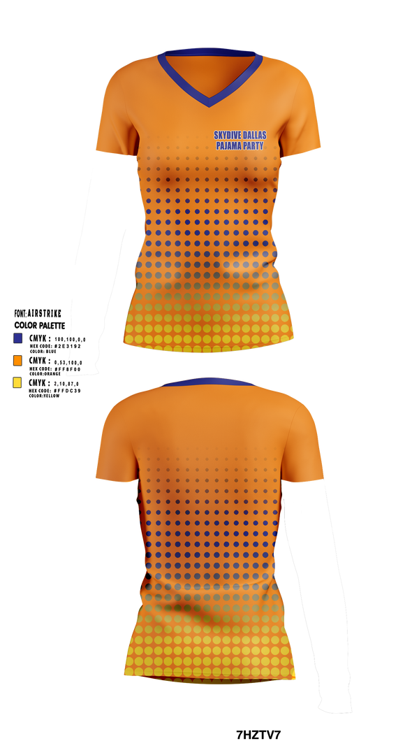 Womens Short Sleeve Vneck Shirt, Skydive Dallas Pajama Party, Water Polo, Teamtime, Team time, sublimation, custom sports apparel, team uniforms, spirit wear, spiritwear, sports uniforms, custom shirts, team store, custom team store, fundraiser sports, apparel fundraiser