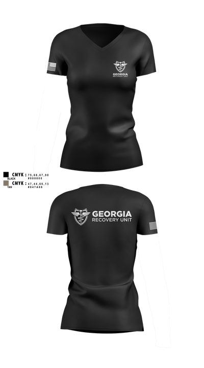 Georgia Recovery Unit 25401447 Women's Short Sleeve V-neck Shirt - 2
