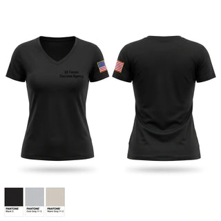 Womens Short Sleeve Vneck Shirt, U.S. Forces Customs Agency, Army, Teamtime, Team time, sublimation, custom sports apparel, team uniforms, spirit wear, spiritwear, sports uniforms, custom shirts, team store, custom team store, fundraiser sports, apparel fundraiser