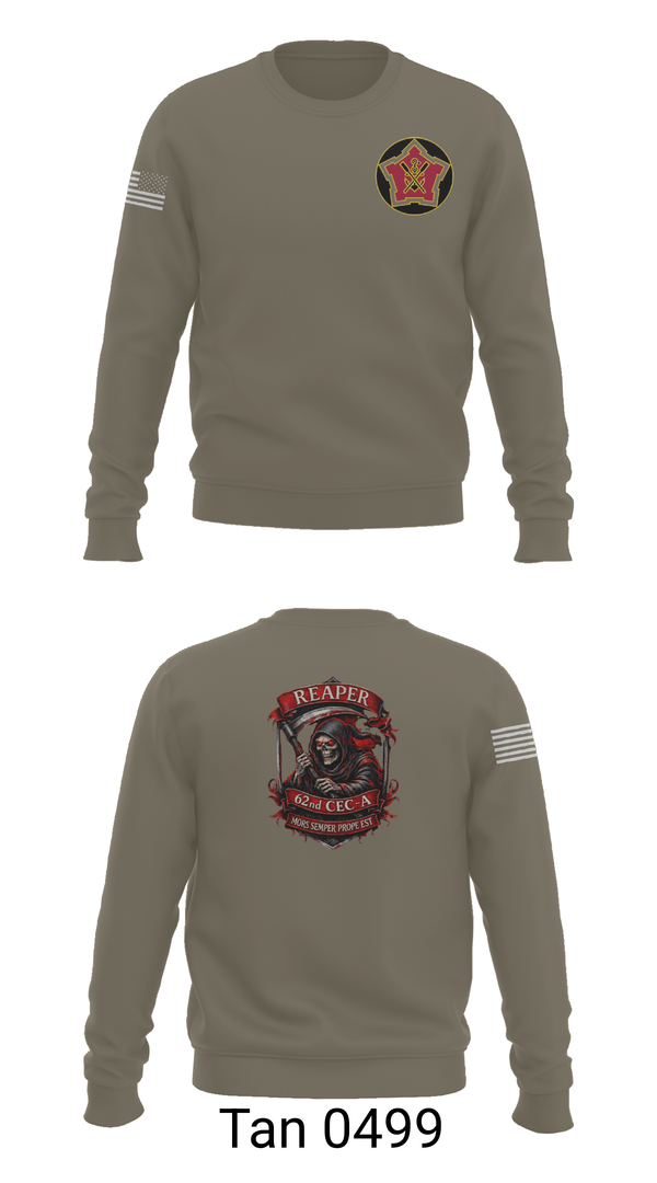 Crew Neck Sweatshirt, 62ND CEC-A, Army, Teamtime, Team time, sublimation, custom sports apparel, team uniforms, spirit wear, spiritwear, sports uniforms, custom shirts, team store, custom team store, fundraiser sports, apparel fundraiser