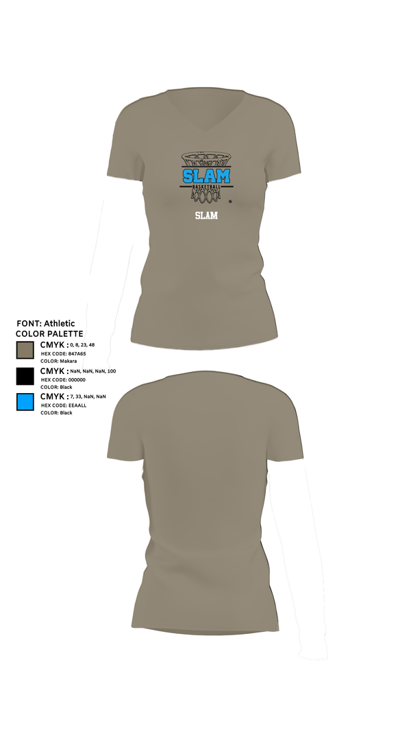 Womens Short Sleeve Vneck Shirt, Slam, Women's Basketball, Teamtime, Team time, sublimation, custom sports apparel, team uniforms, spirit wear, spiritwear, sports uniforms, custom shirts, team store, custom team store, fundraiser sports, apparel fundraiser