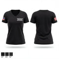 Indiana University of Pennsylvania Warrior Battalion 50902716 Women's Short Sleeve V-neck Shirt - 1