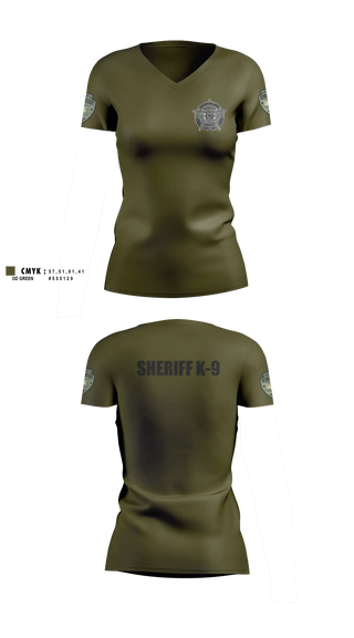 Womens Short Sleeve Vneck Shirt, Washington County SO Maine K9 Unit, Police, Teamtime, Team time, sublimation, custom sports apparel, team uniforms, spirit wear, spiritwear, sports uniforms, custom shirts, team store, custom team store, fundraiser sports, apparel fundraiser
