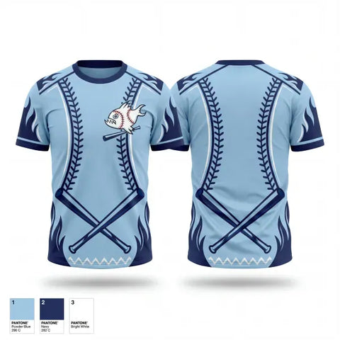 Old School Cotton Feel Shirt, Piranhas, Baseball, Teamtime, Team time, sublimation, custom sports apparel, team uniforms, spirit wear, spiritwear, sports uniforms, custom shirts, team store, custom team store, fundraiser sports, apparel fundraiser