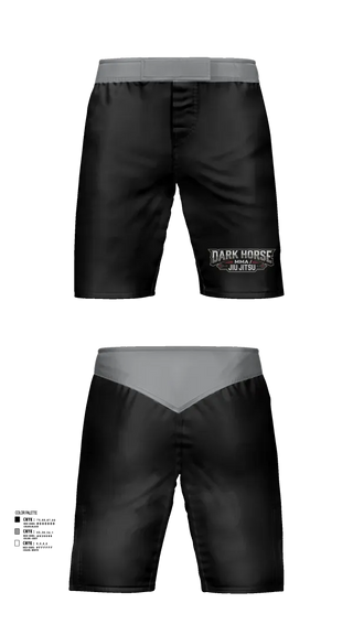 Fight Shorts, DARK HORSE MMA/JIU JITSU, , Teamtime, Team time, sublimation, custom sports apparel, team uniforms, spirit wear, spiritwear, sports uniforms, custom shirts, team store, custom team store, fundraiser sports, apparel fundraiser