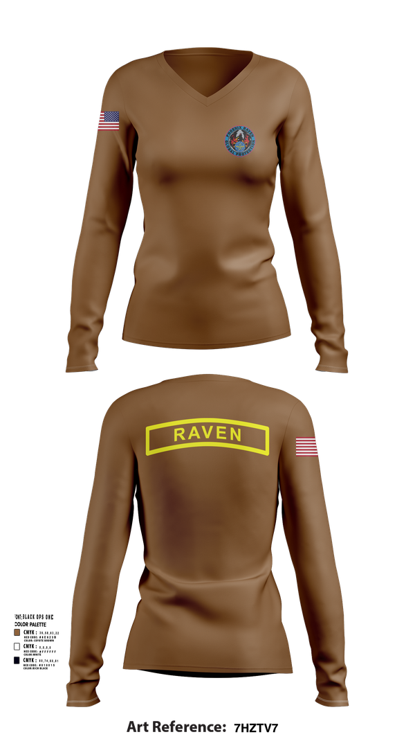 Womens Long Sleeve Vneck Shirt, Phoenix Raven Instrutor, , Teamtime, Team time, sublimation, custom sports apparel, team uniforms, spirit wear, spiritwear, sports uniforms, custom shirts, team store, custom team store, fundraiser sports, apparel fundraiser
