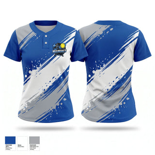 Two Button Softball Jersey, Capital Area Mainiacs, Softball, Teamtime, Team time, sublimation, custom sports apparel, team uniforms, spirit wear, spiritwear, sports uniforms, custom shirts, team store, custom team store, fundraiser sports, apparel fundraiser